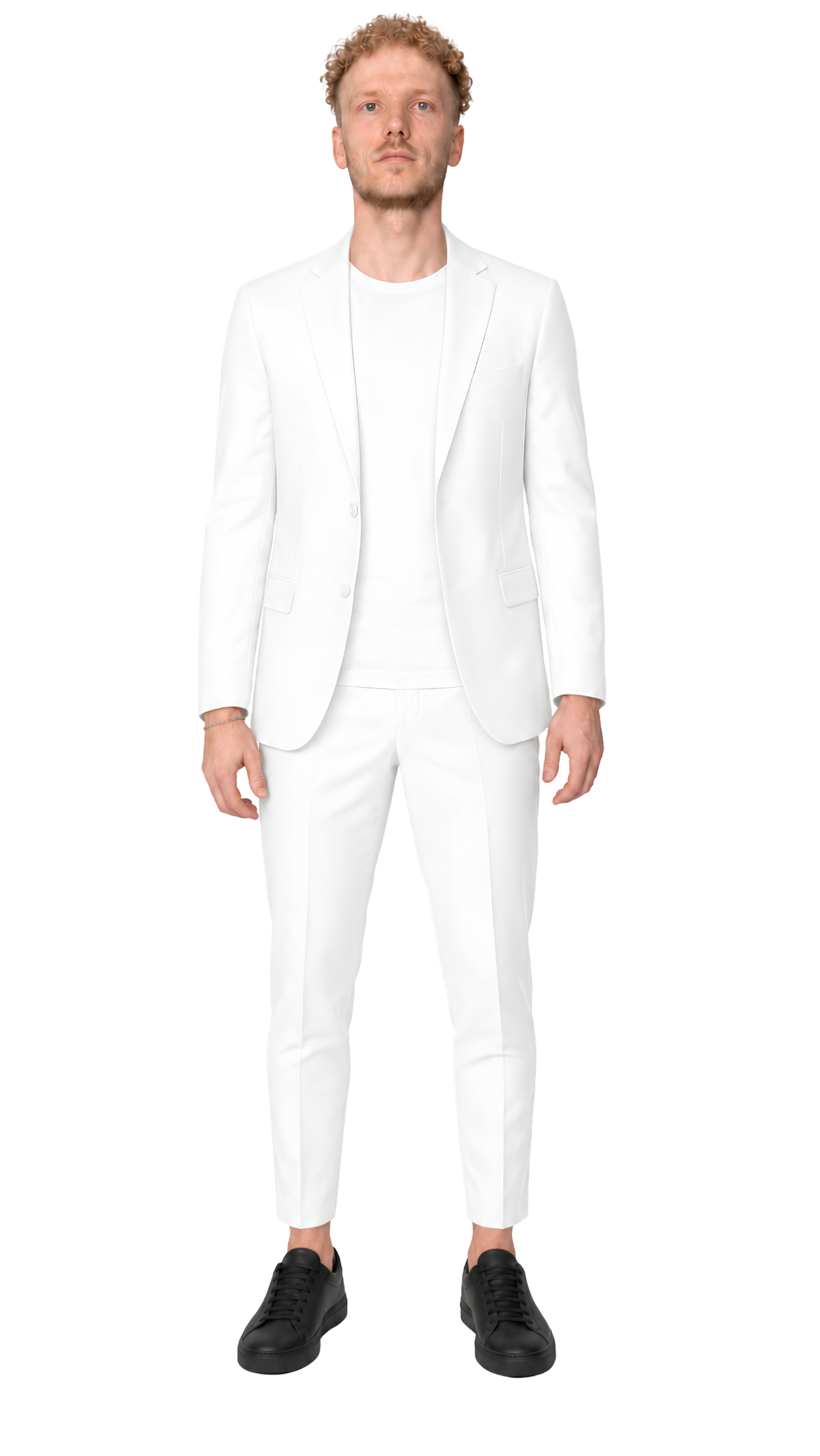 Jared Pastor in a white suit